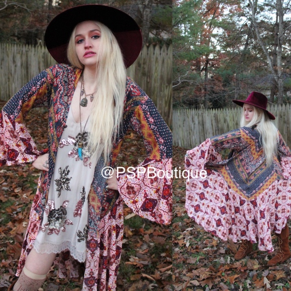 Umgee Sweaters - Umgee Gypsy Boho Duster Kimono S - 2X